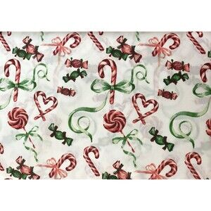 Good Tidings 3 Piece Sheet Set Twin Candy Cane Christmas Holiday Bedding